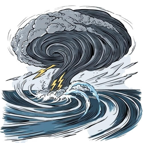 Who gives names to hurricanes and how?